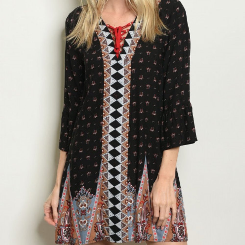 black wine dress